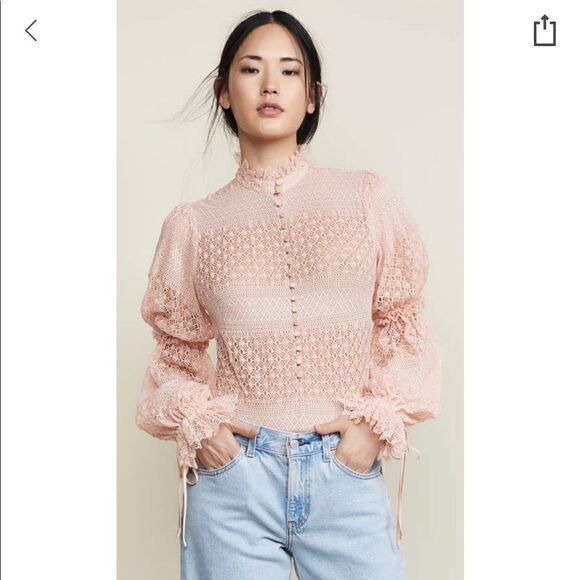 Jonathan Simkhai mixed knit puff sleeve bodysuit - Picture 1 of 12